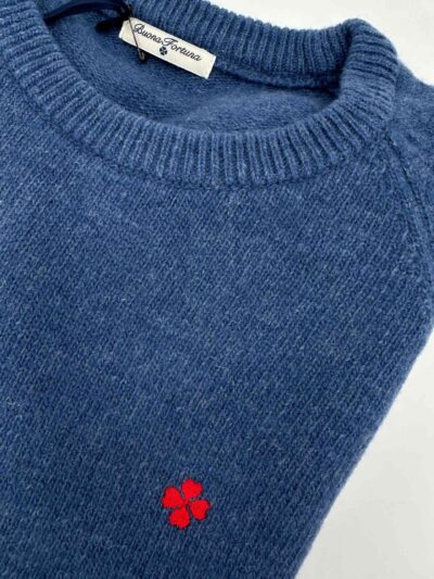 comprar jersey tienda online buona fortuna hombre invierno cuello caja azul jeans lambswool exclusivo