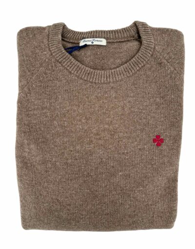 comprar jersey tienda online buona fortuna hombre invierno cuello caja camel marron lambswool exclusivo