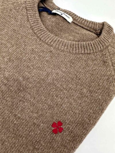 comprar jersey tienda online buona fortuna hombre invierno cuello caja camel marron lambswool exclusivo detalle