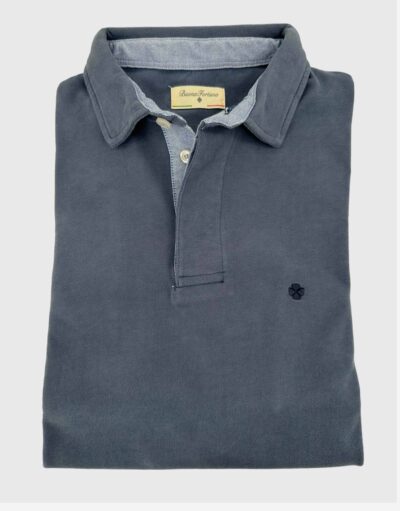 comprar polos online tienda online buona fortuna polo hombre invierno algodon azul jeans lavado exclusivo