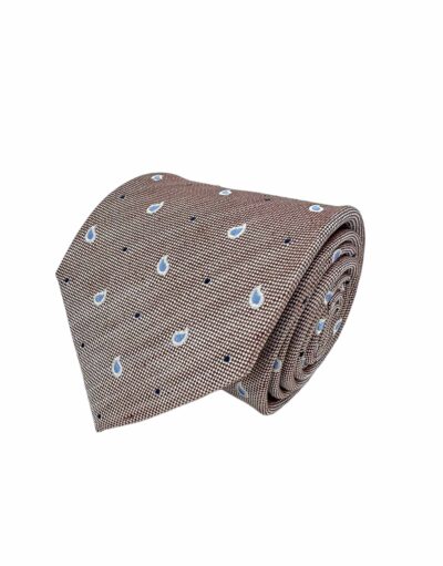 venta online corbata exclusiva jacquard tejida ceremonia tostada dibujos topos amebas shop