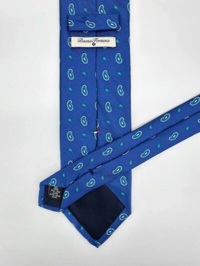 venta online corbata exclusiva twill estampada ceremonia azul dibujos amebas azul detalle