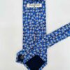 venta online corbata exclusiva twill estampada ceremonia azul dibujos flores blancas rojos detalle