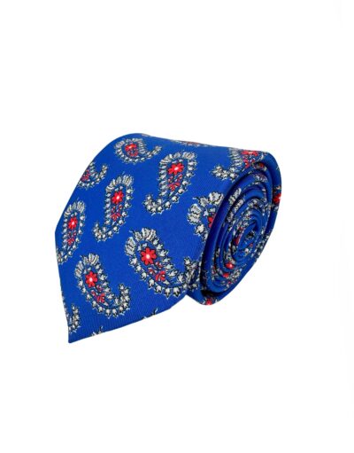 venta online corbata exclusiva twill estampada ceremonia azulon dibujos amebas rojas shop