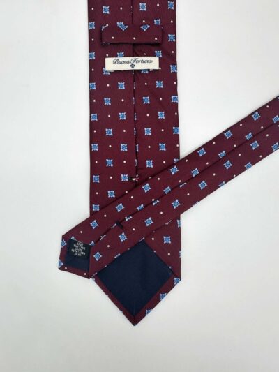 venta online corbata exclusiva twill estampada ceremonia burdeos dibujos corbateros azul celeste detalle