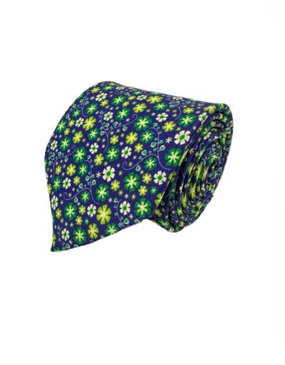 venta online corbata exclusiva twill estampada ceremonia marino dibujos flores iberty verdes shop