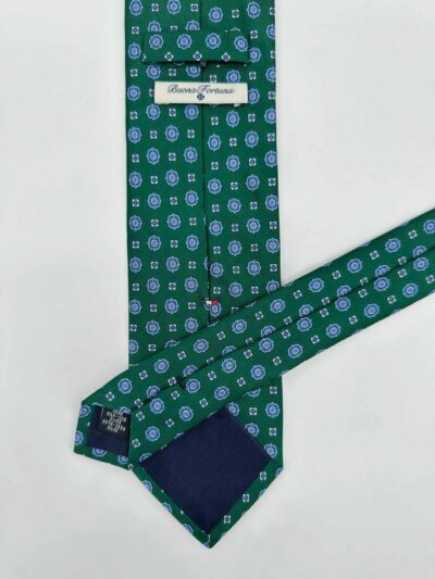 venta online corbata exclusiva twill estampada ceremonia verde dibujo corbatero celeste blanco detalle