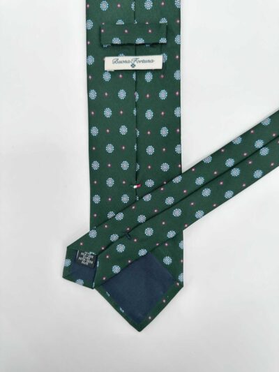 venta online corbata exclusiva twill estampada ceremonia verde dibujo flor celeste blanco rombo burdeos detalle