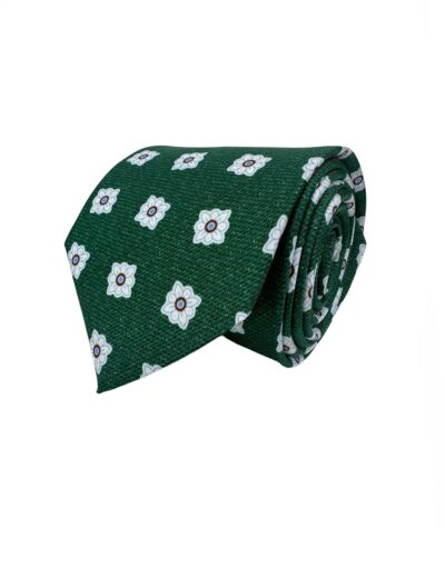 venta online corbata exclusiva twill estampada ceremonia verde dibujos blancos shop