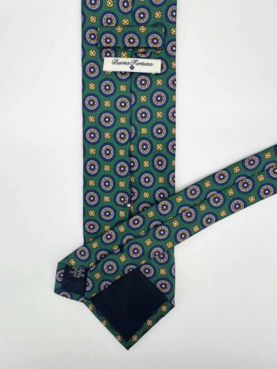 venta online corbata exclusiva twill estampada ceremonia verde dibujos circunferencias azul marinio celeste oro shop