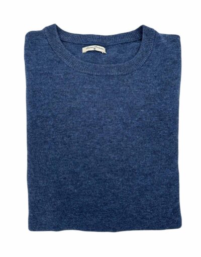 venta online jersey cuello caja redondo azul jeans melance lambswool hombre exclusiva lana invierno shop