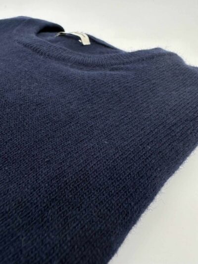 venta online jersey cuello caja redondo azul marino lambswool hombre exclusiva lana invierno detalle