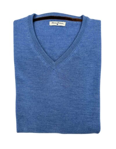 venta online jersey cuello pico azul cobalto lana merino hombre exclusiva invierno shop