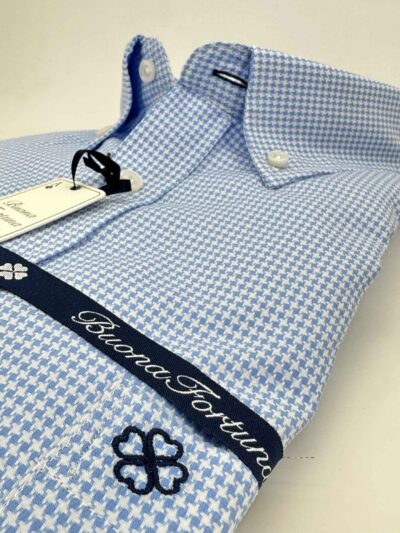 venta online camisa hombre boton bolsillo down pata de gayo azul celeste algodon exclusiva detalle