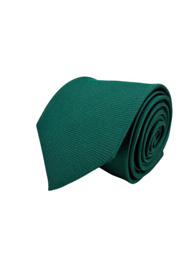 Corbata Tejida Jacquard Lisa Verde Botella