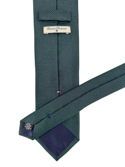 Corbata Tejida Jacquard Gran Verde Botella
