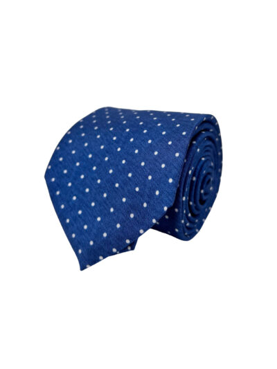 Corbata mini topos blancos