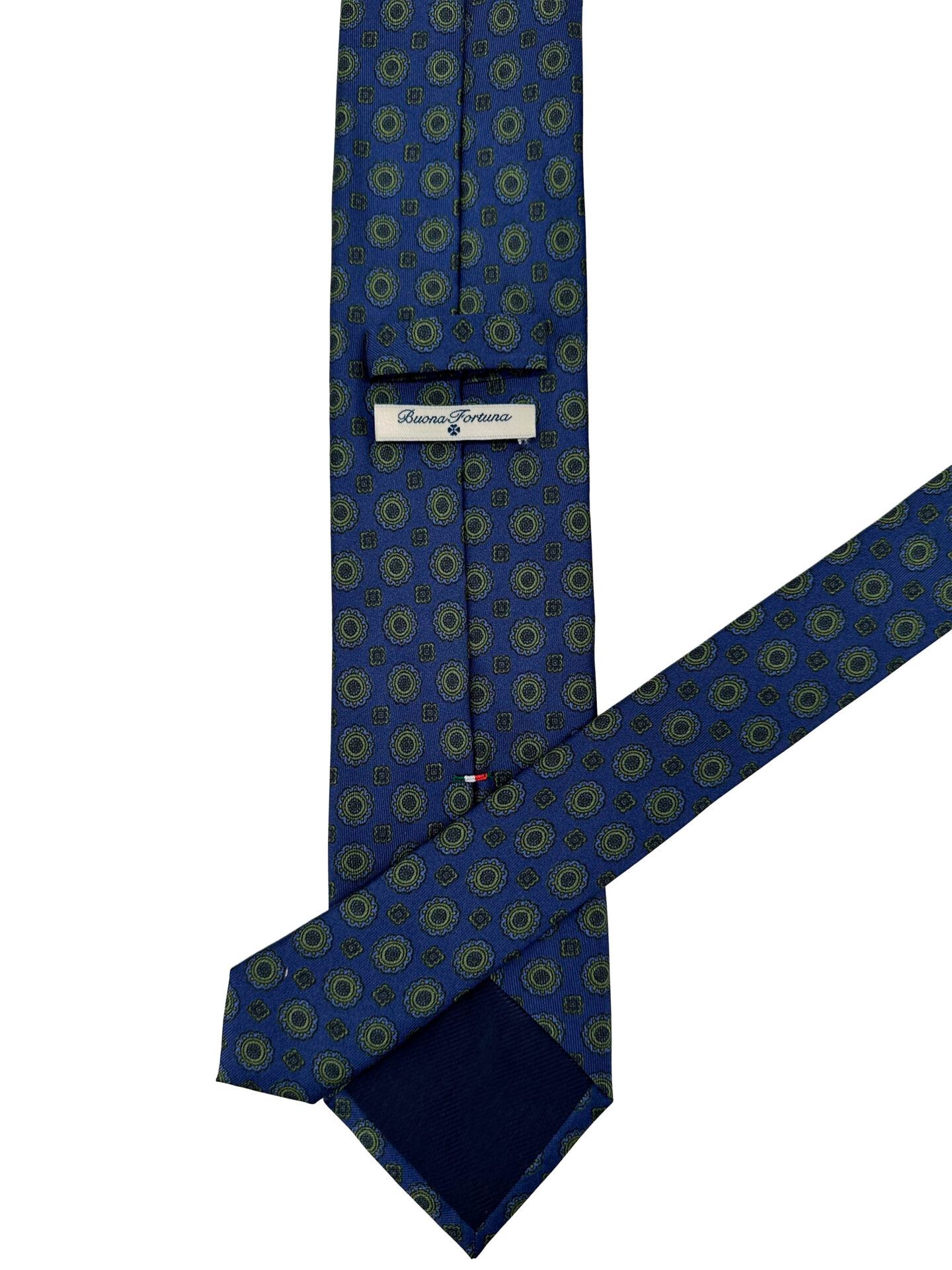 Corbata azul medallones