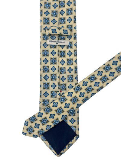 Corbata Twill Fondo Albero motivos azules y marrones