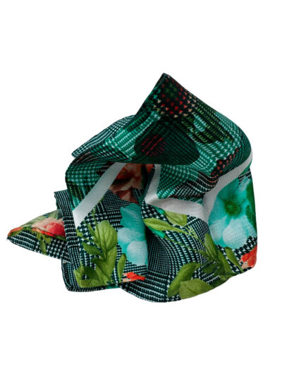 Pochette gales y flores verde